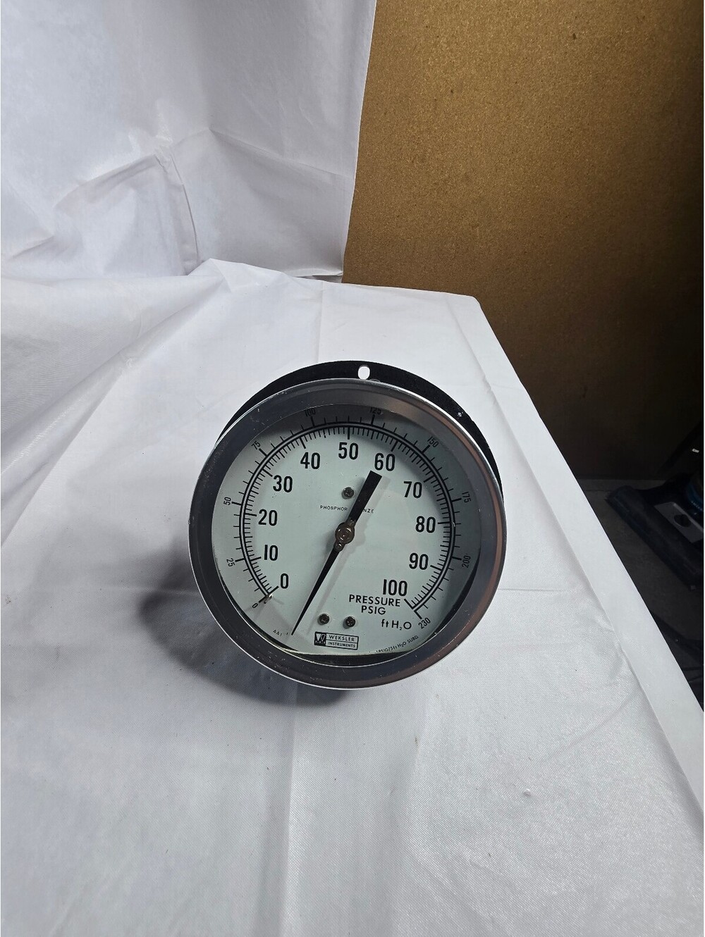 Vintage Weksler Instruments 6.25" Pressure Gauge 0-100 PSIG / ft H2O - Untested